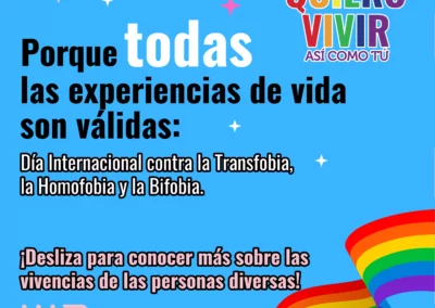 17 mayo Día internacional contra la Transfobia, la Homofobia y la Bifobia.